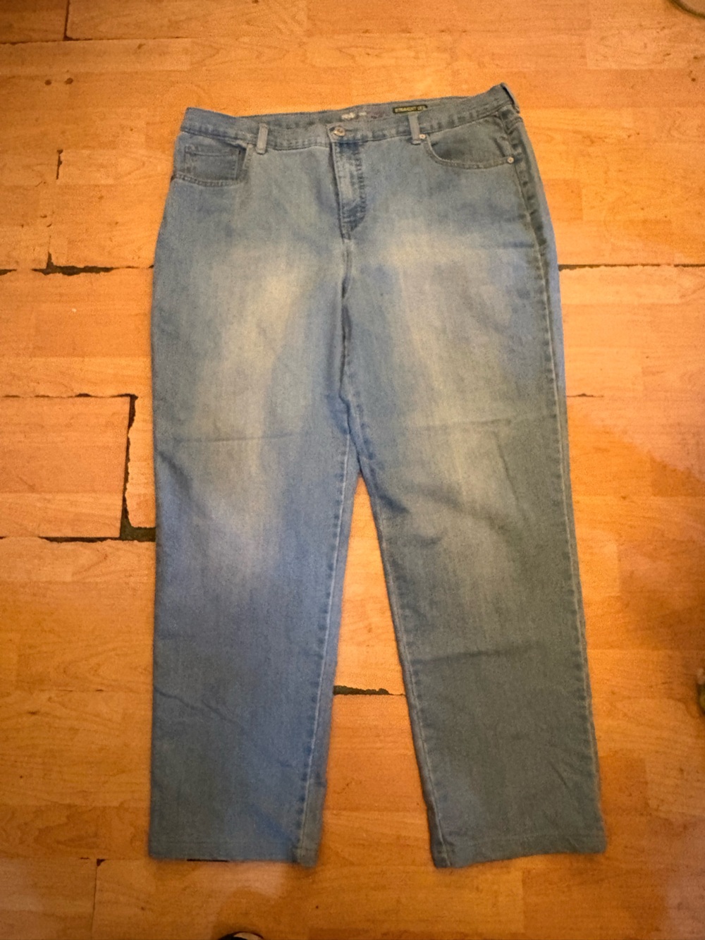 STYLE & CO denim Straight Leg Jeans Size 18W Women Plus Curvy Light Blue AB1